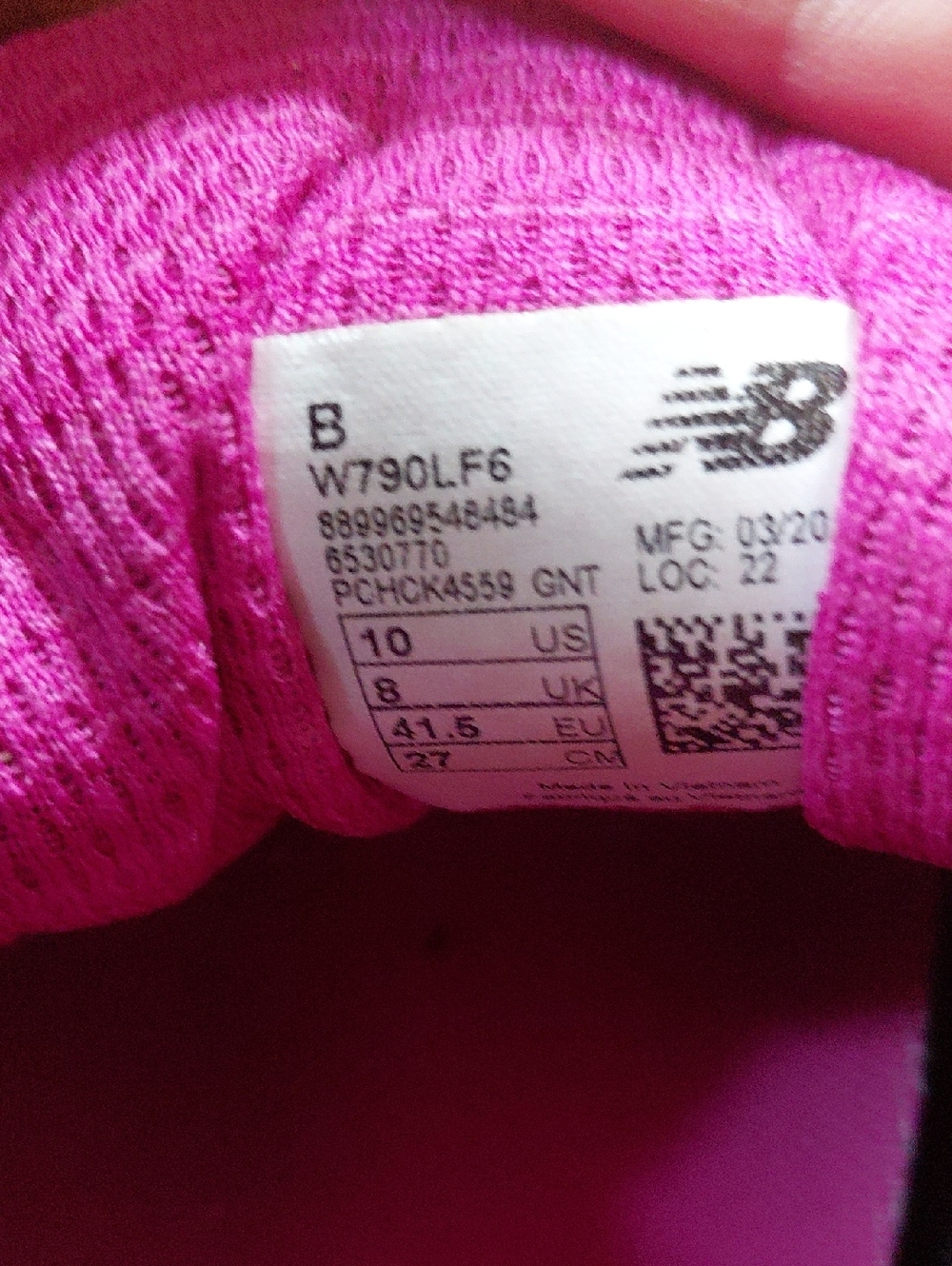 New Balance Women's Black Athletic Sneakers with Pink Accents - Picture 2 of 5